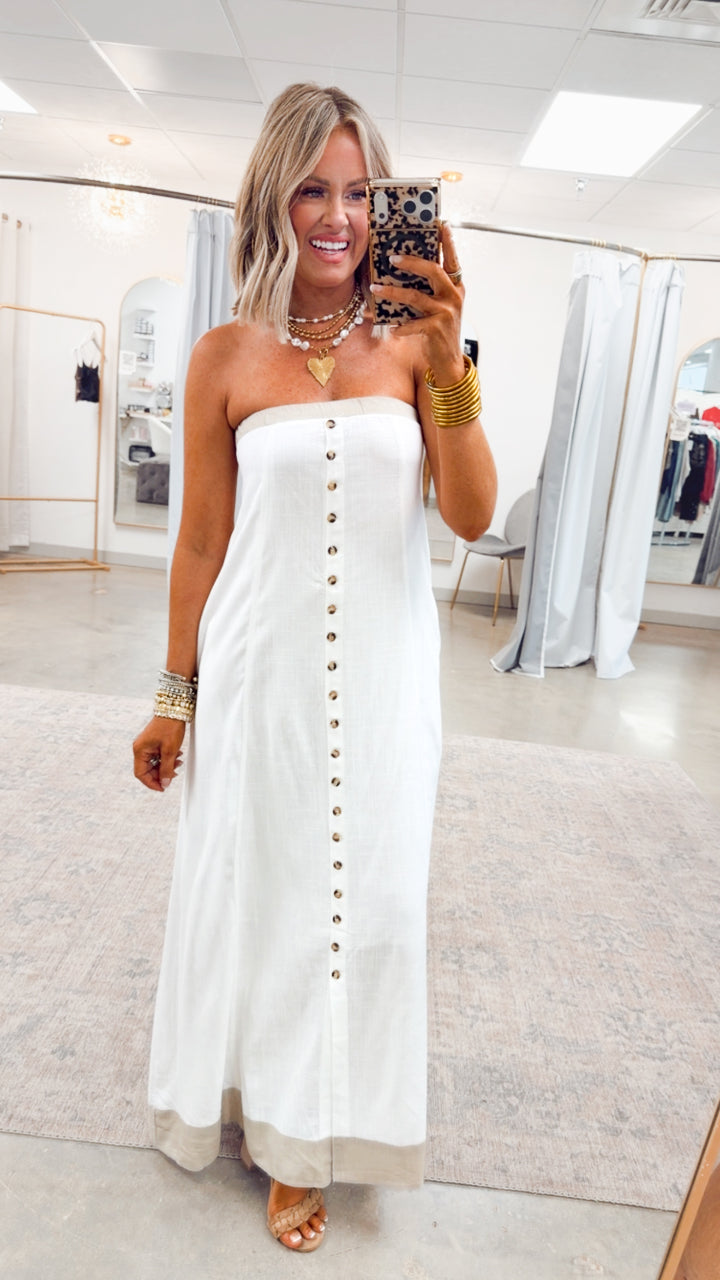 Florence Strapless Maxi-Off White