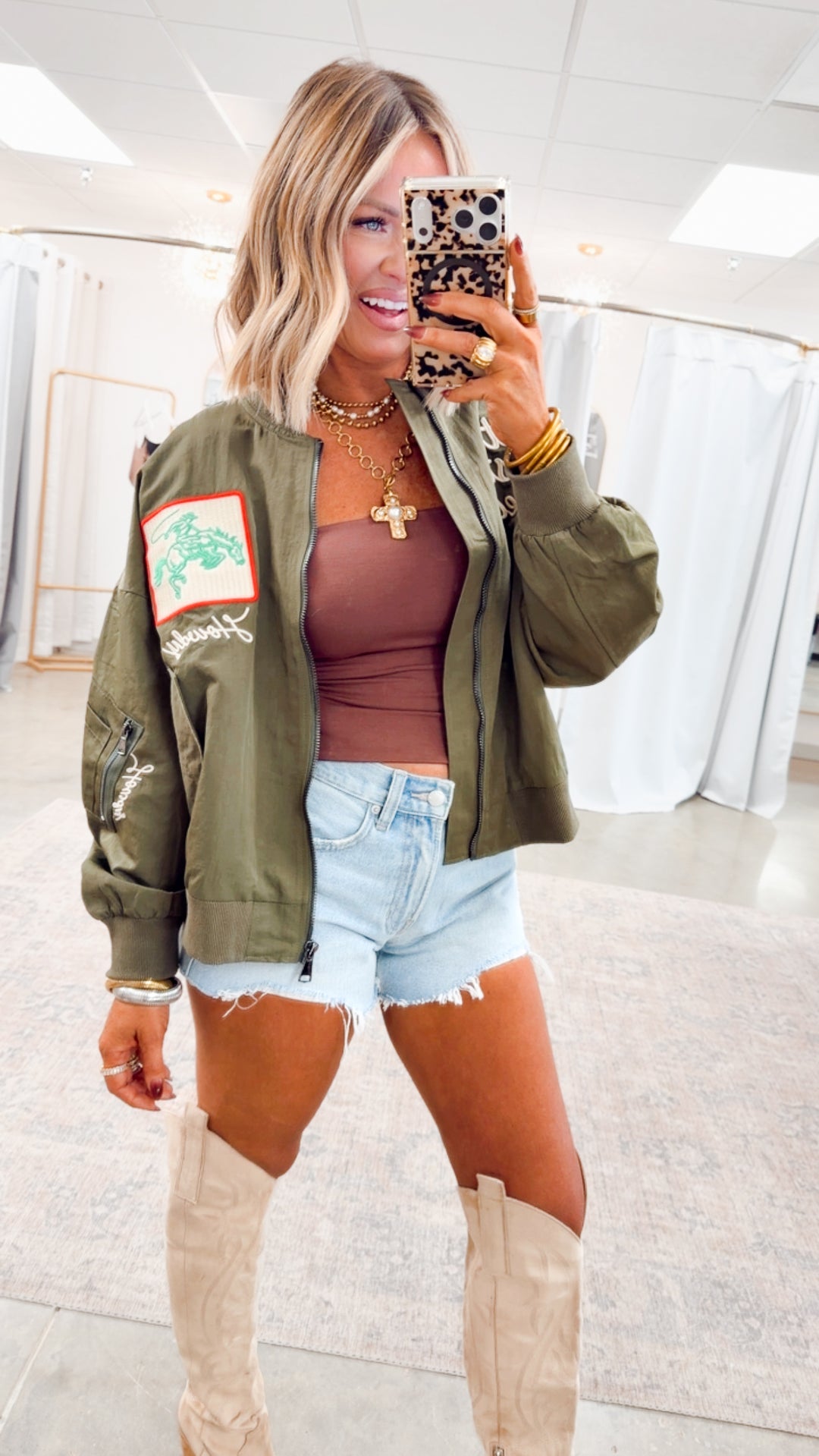 West League Bomber Jacket-Army Green