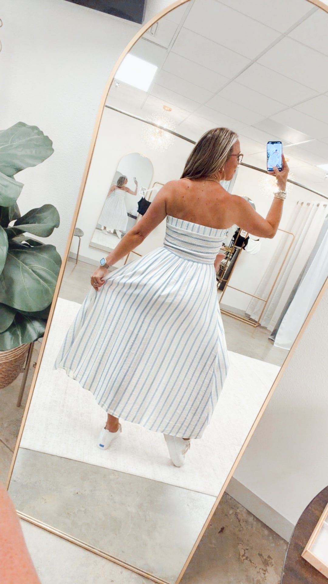 The Breezy Port Midi Dress-Blue