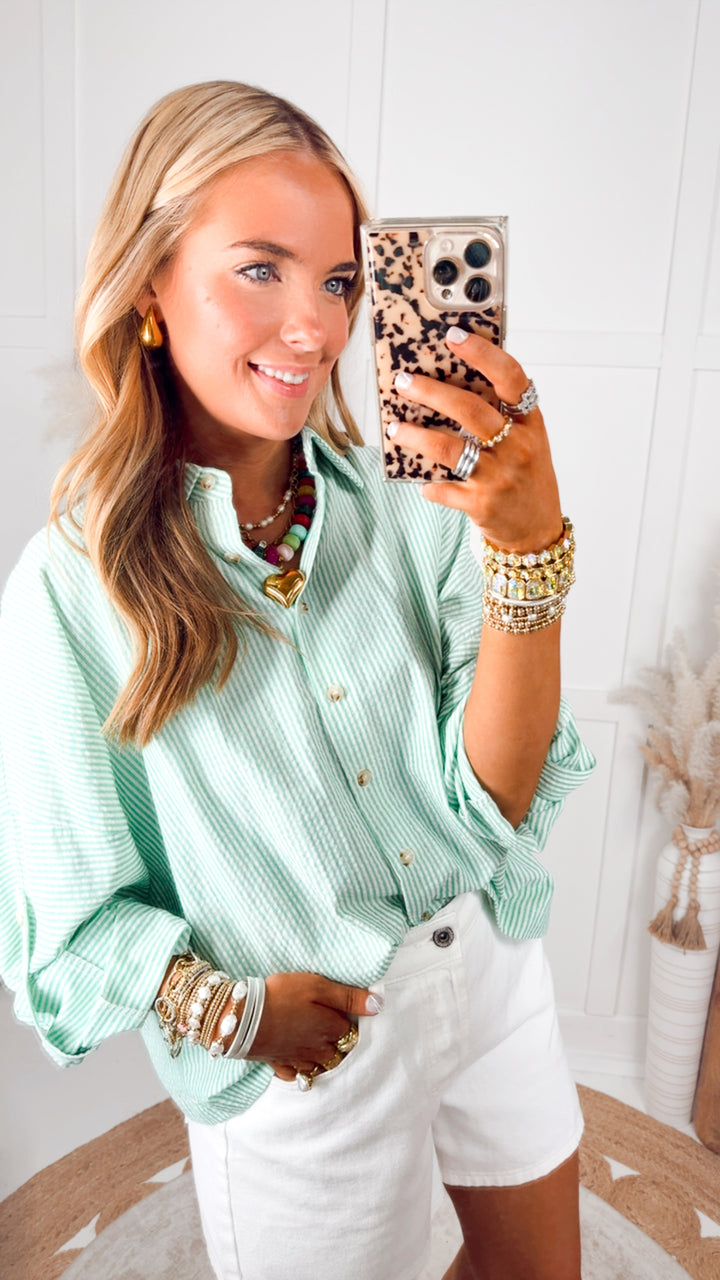 Dockside Button Down Shirt-Green