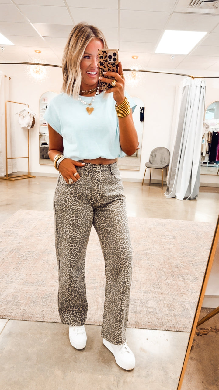 Roam Free Leopard Jeans
