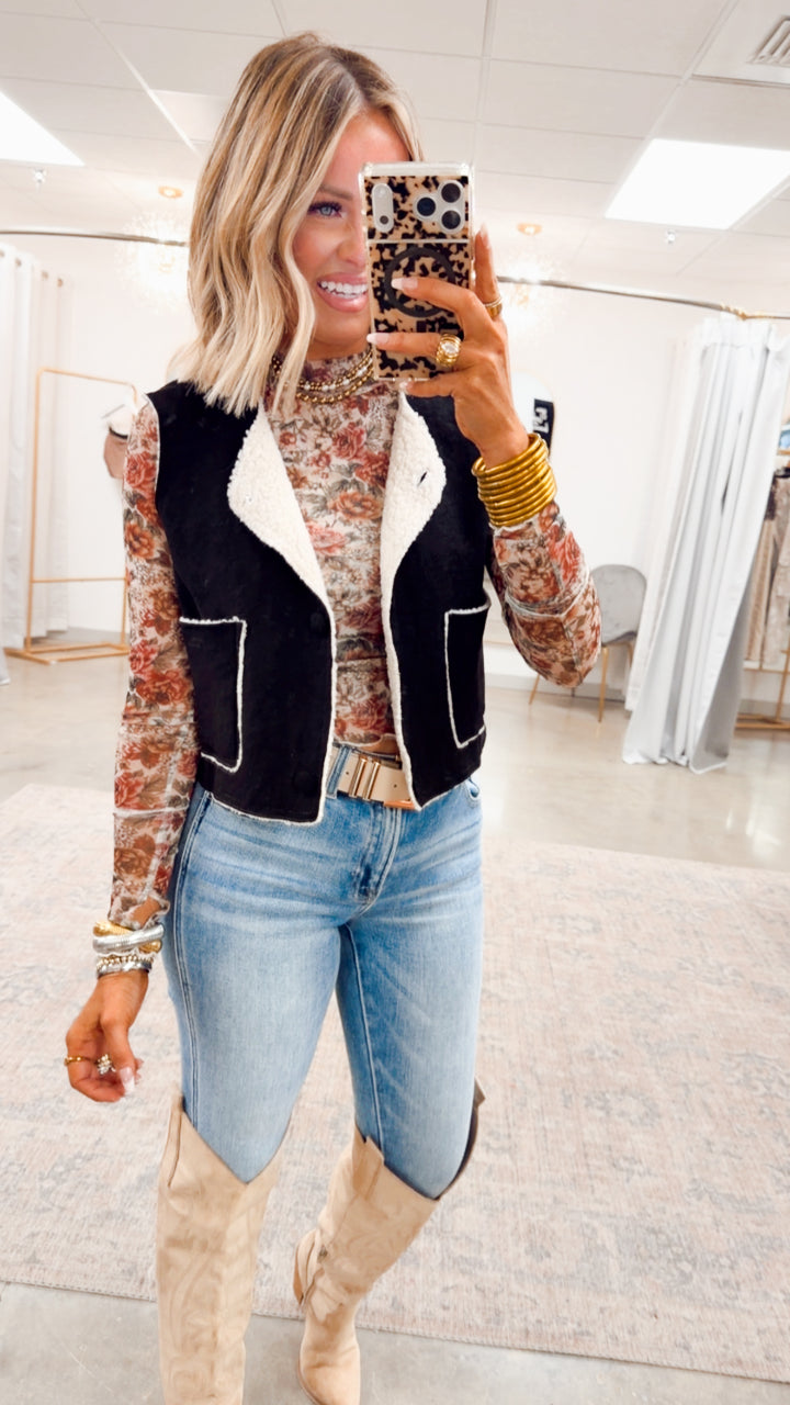 Dreamy Plush Vest-Black