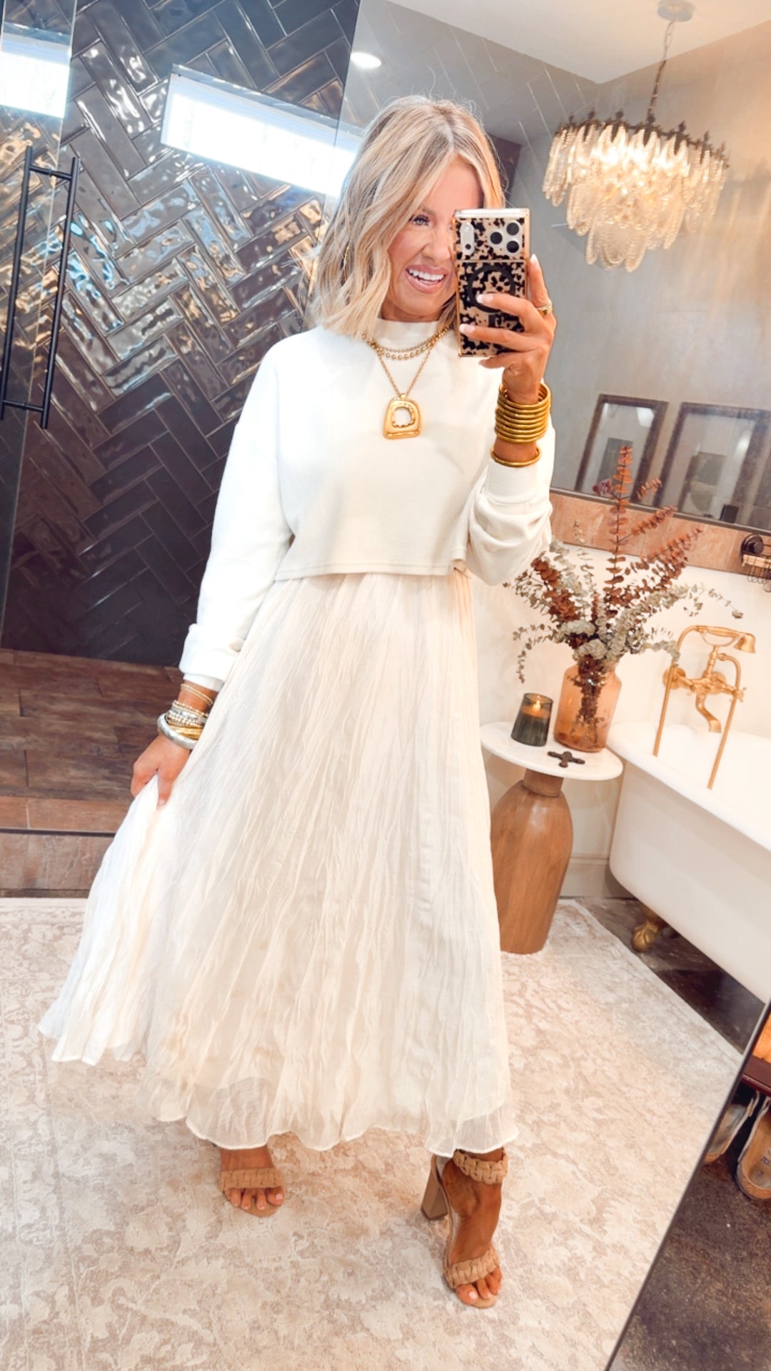 Millie Midi Skirt-Pearl