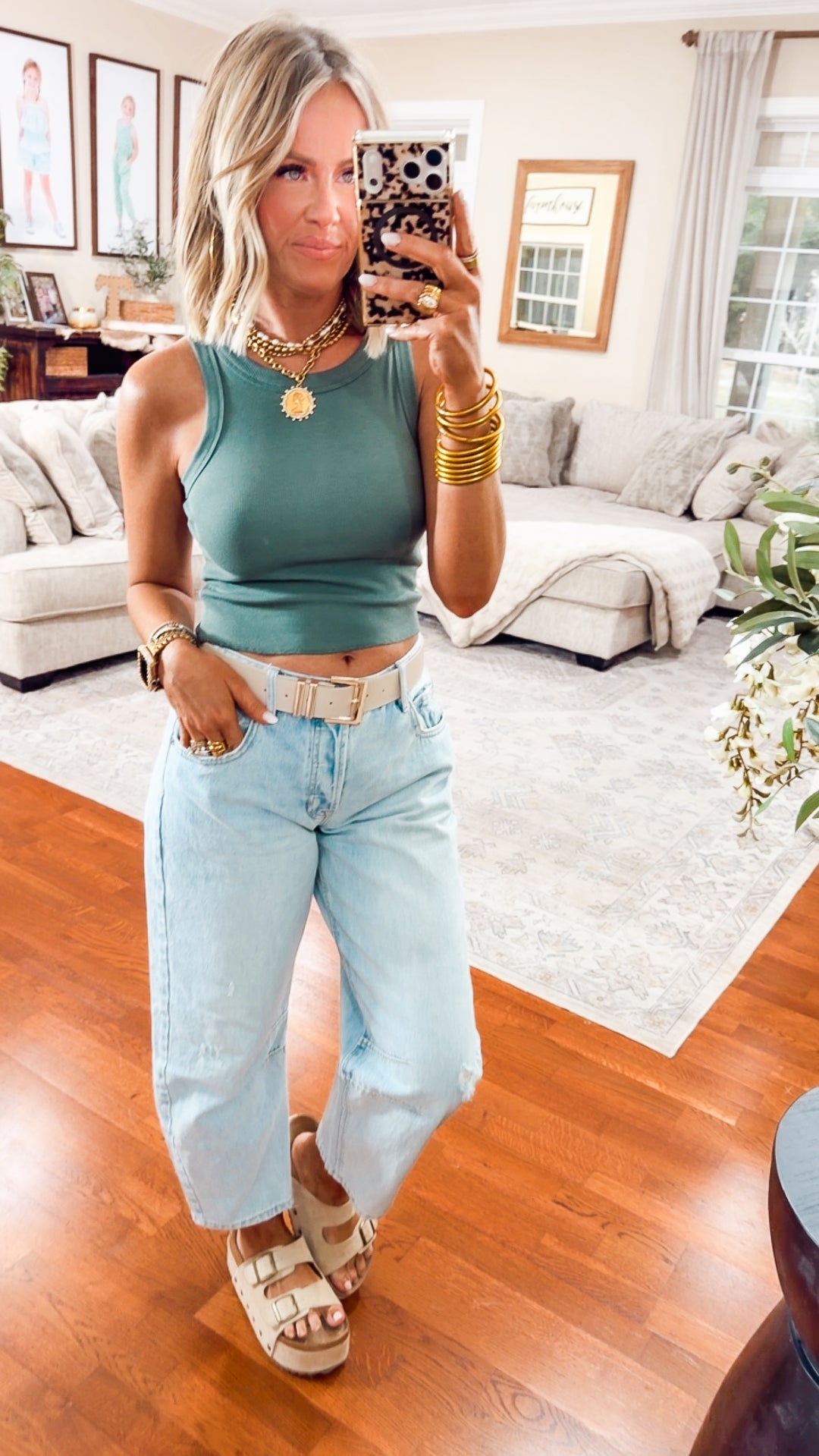 Green Classic Charm High Neck Tank