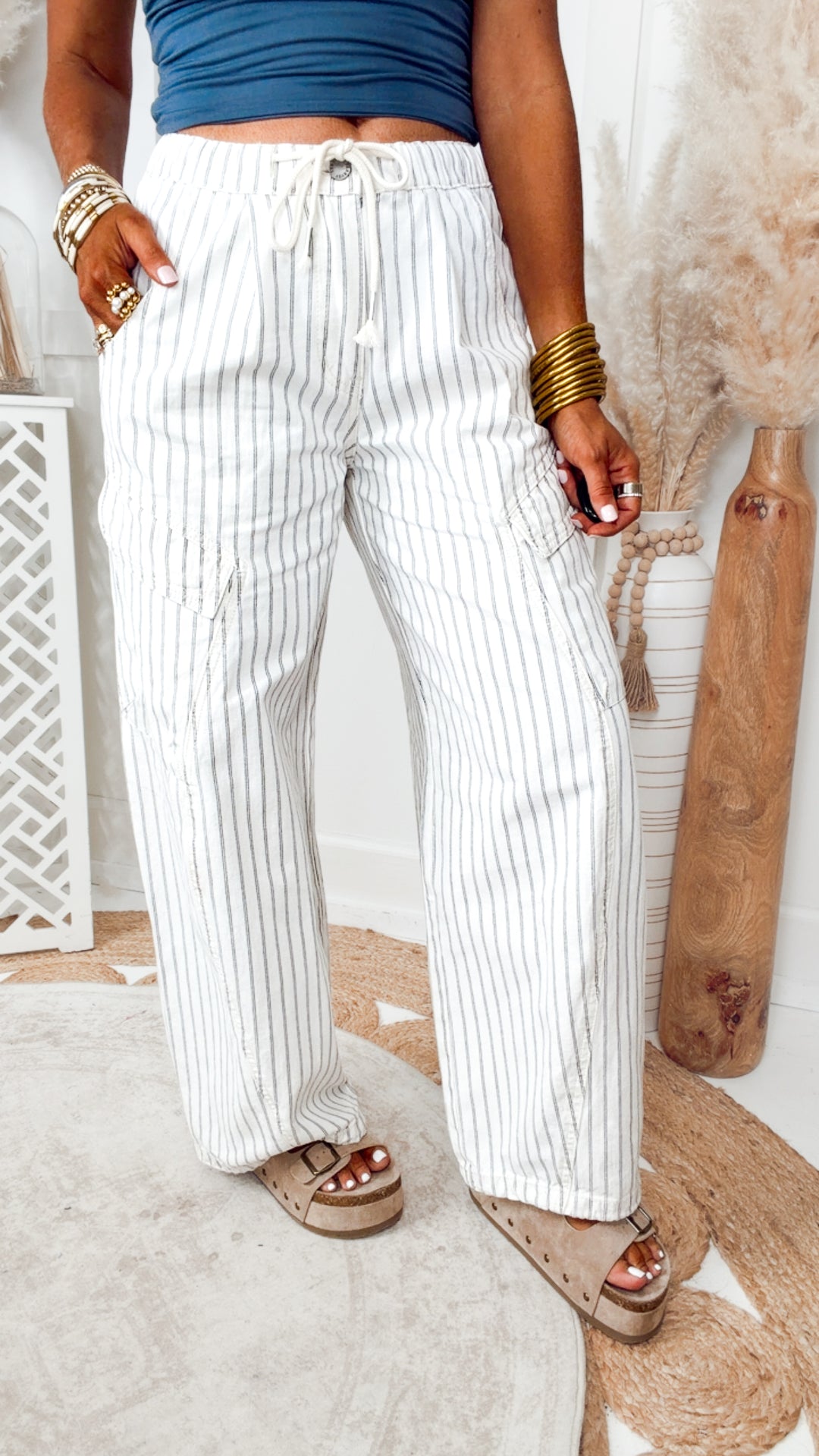 The Jovie Cargo Pants-White