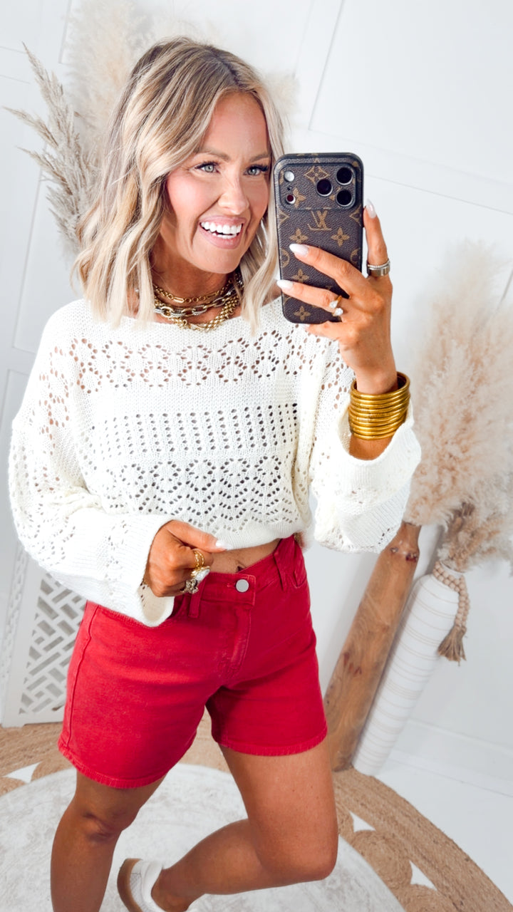 The Shoreline Escape Sweater-Off White