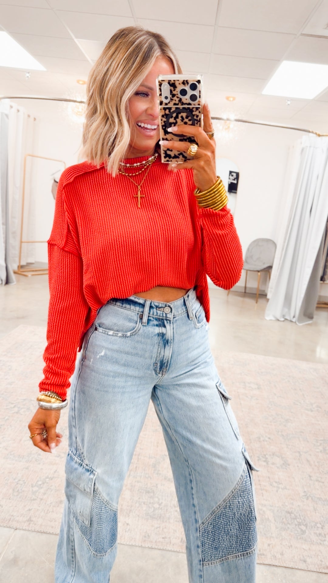 The Haisley Ribbed Top-Ruby