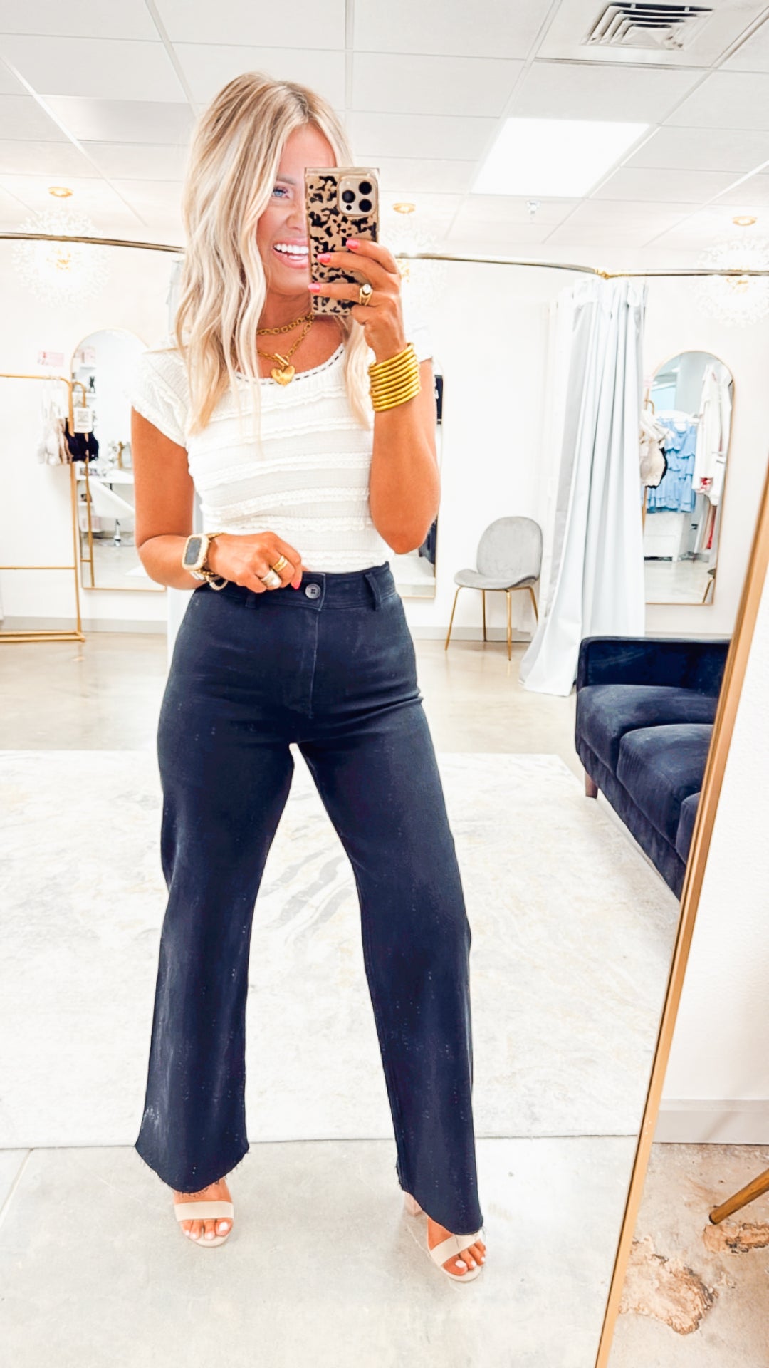 Ruffle Lace Trim Knit Crop Top- Ivory