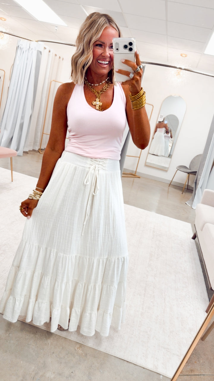 The Skye Halter Tank Top-Petal