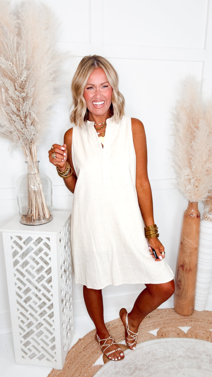 The Avery Mini Dress-Linen