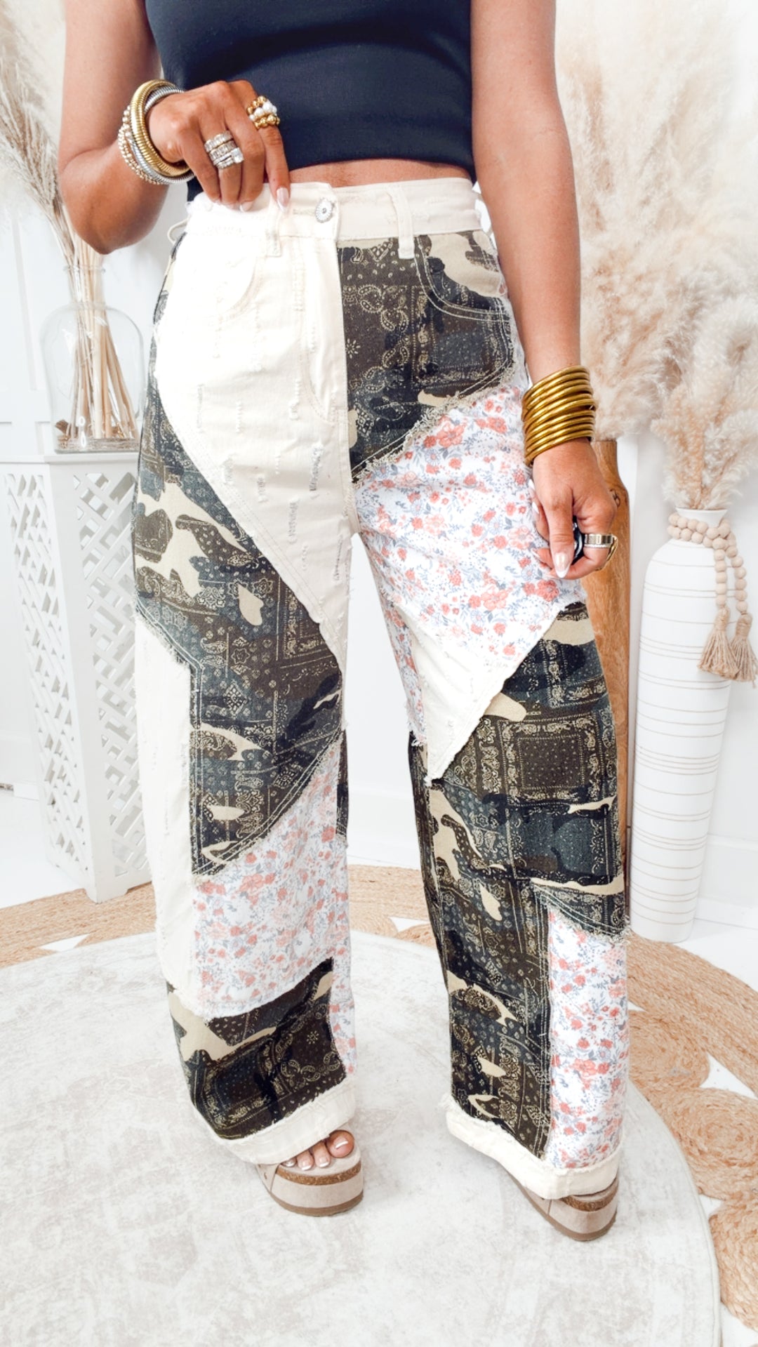 The Bohemian Patchwork Pants-Camo