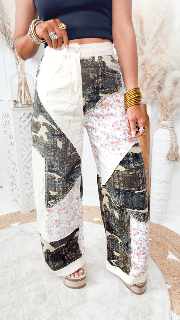 The Bohemian Patchwork Pants-Camo