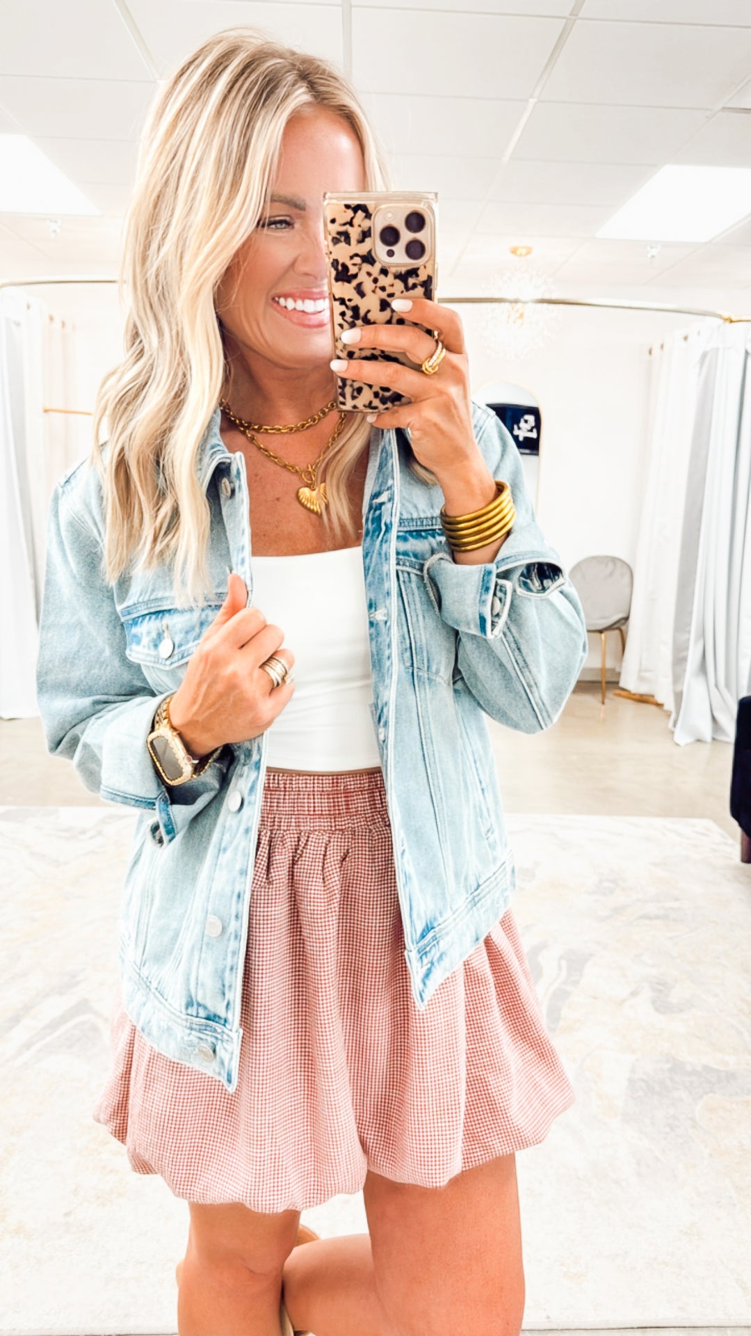 Gingham Bubble Hem Convertible