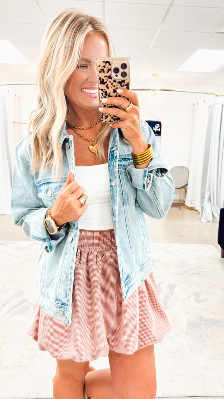 Gingham Bubble Hem Convertible