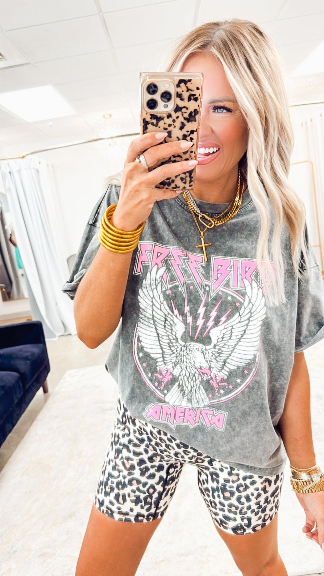 Free Bird America Graphic Tee-Black