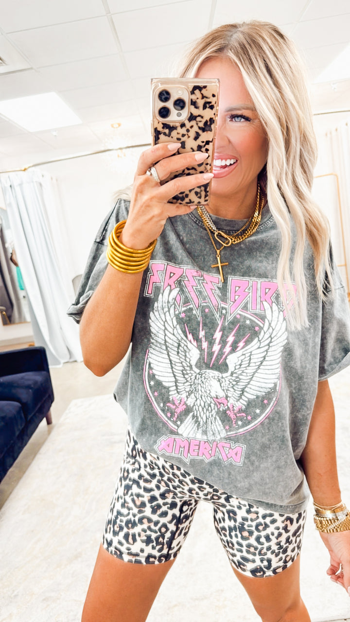 Free Bird America Graphic Tee-Black