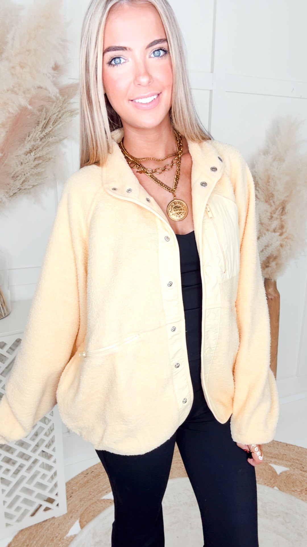 The Aspen Sherpa Jacket-Yellow
