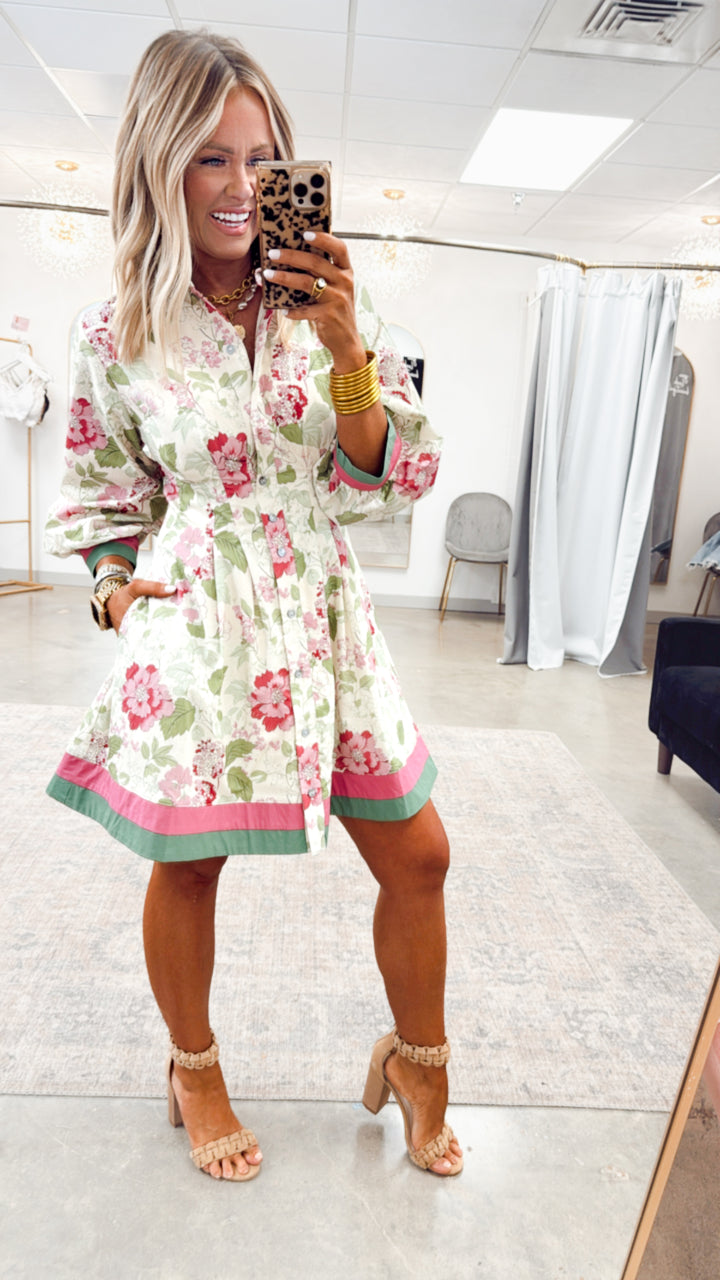 Pintuck Mini Flare Dress