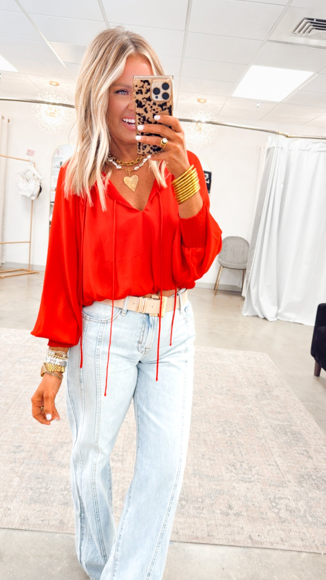 Giselle Smocked Cuff Blouse