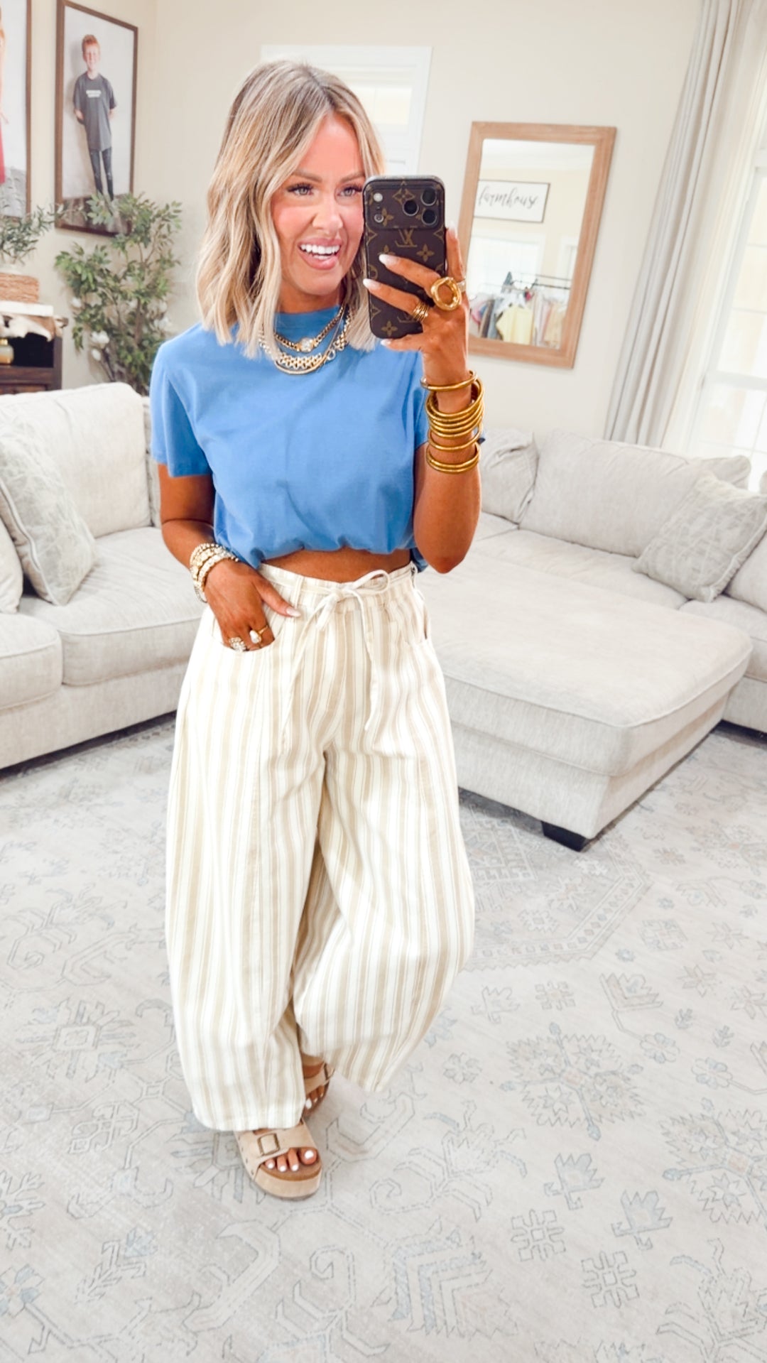 Classic Relaxed Crop Tee-Blue