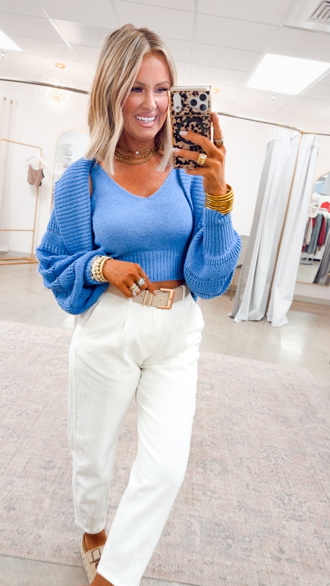 The Seabreeze Top & Cardigan-Chambray