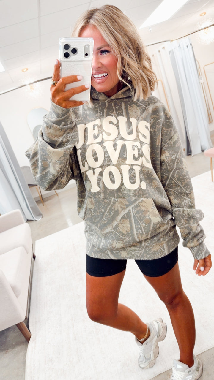 Jesus Loves You Camo Hoodie