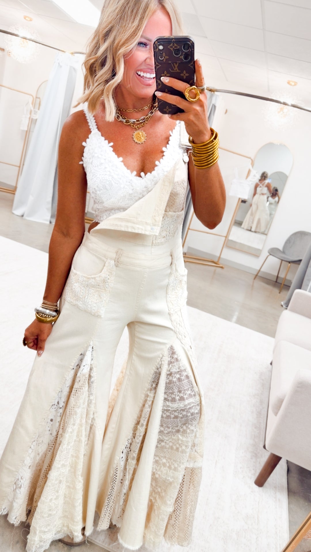 Lace & Ivy Wide Leg Overalls