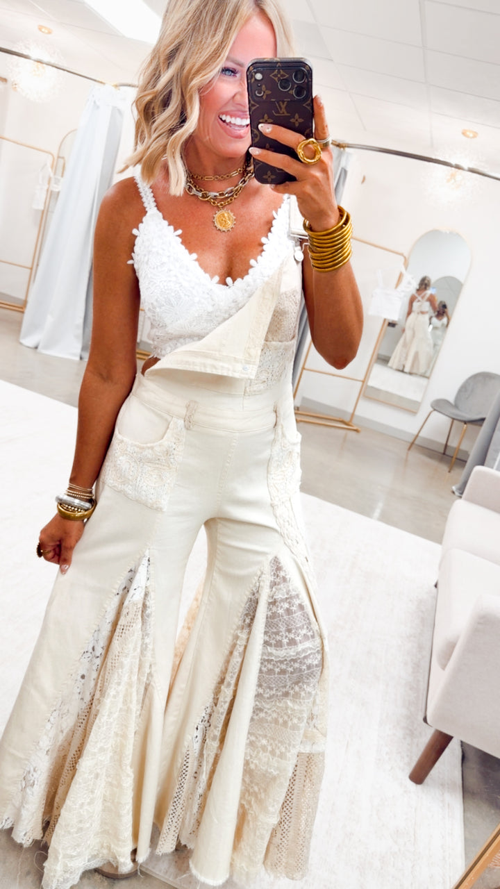 Lace & Ivy Wide Leg Overalls