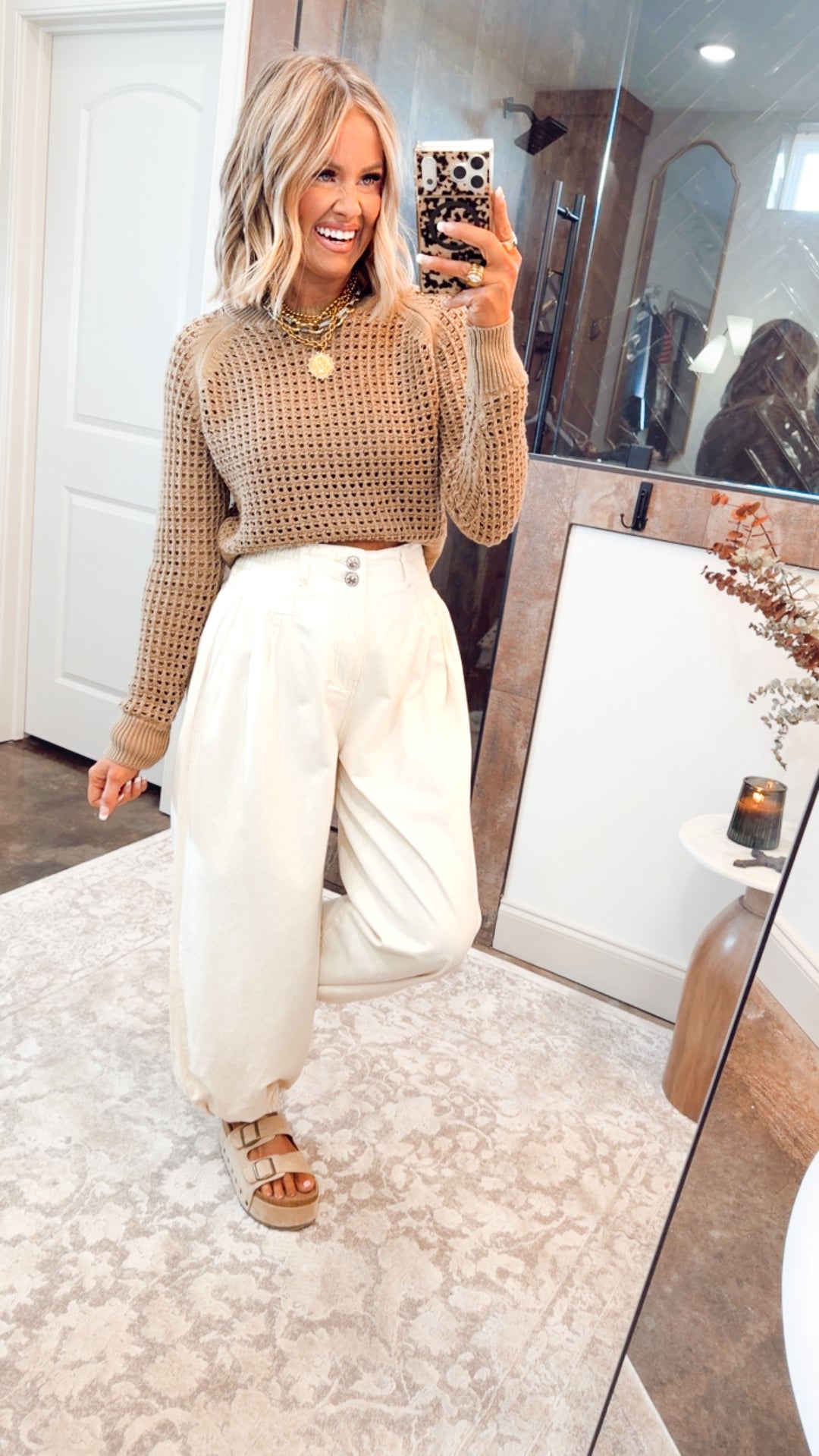 Ledger Crew Neck Sweater-Taupe