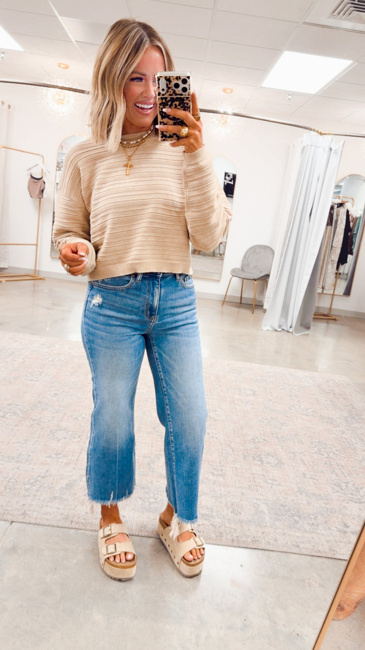 The Rowan Raw Hem Straight Jean