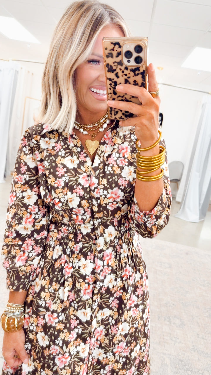 Fall Petal Midi Dress