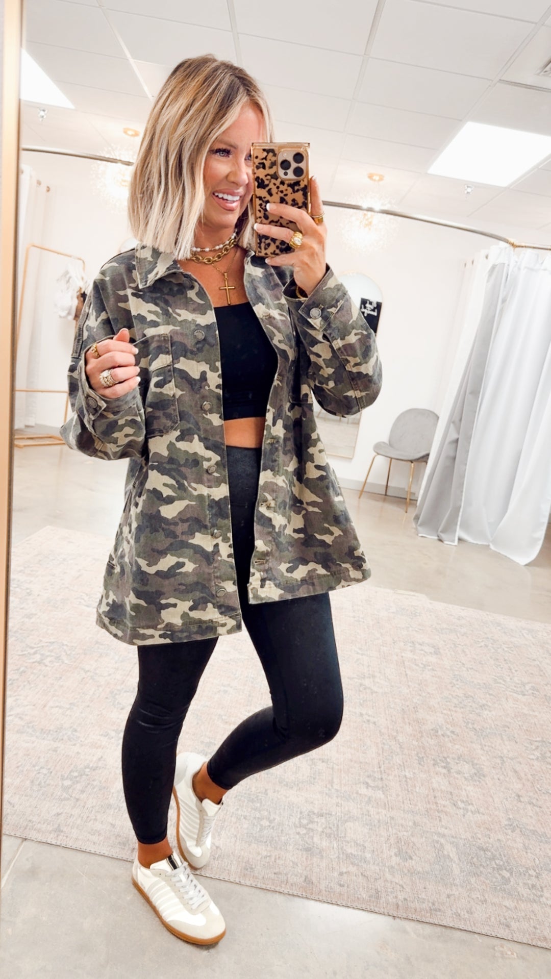 Oversized Camo Boyfriend Jacket