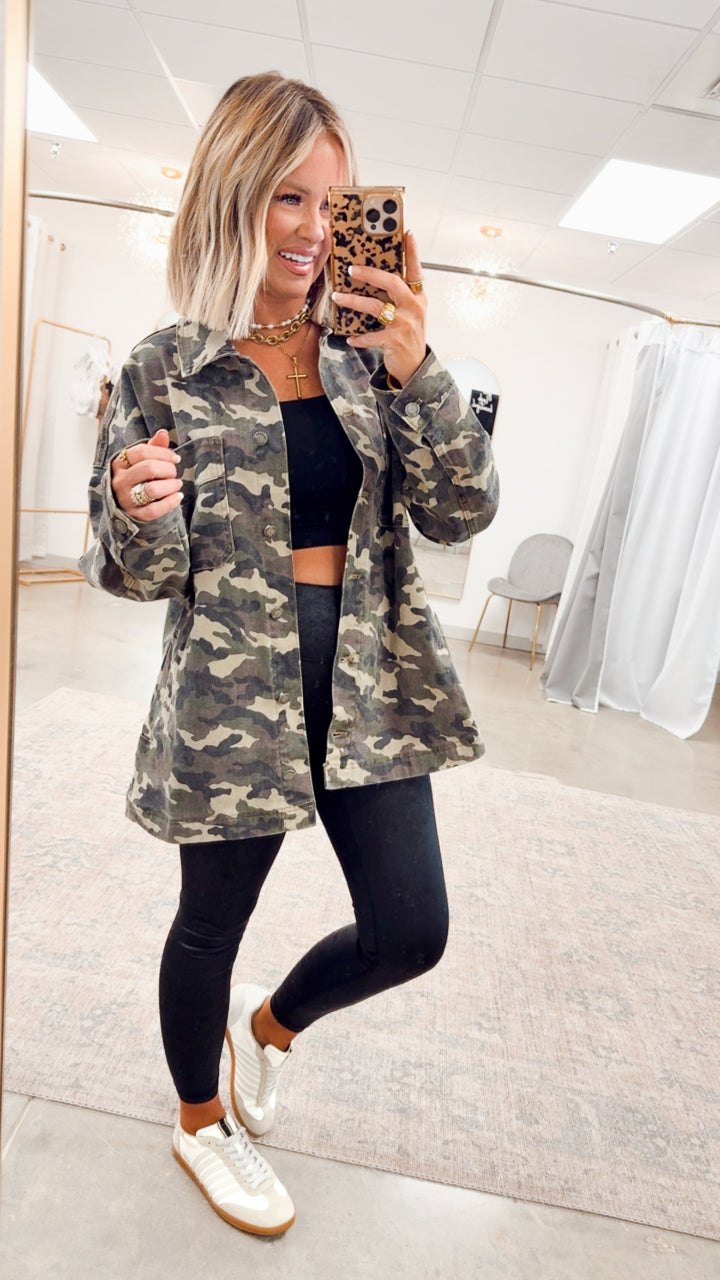 Oversized Camo Boyfriend Jacket