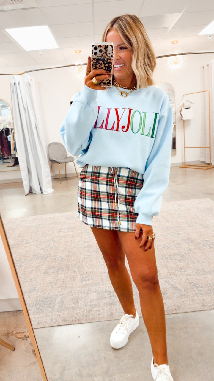 Christmas Plaid Skort-White