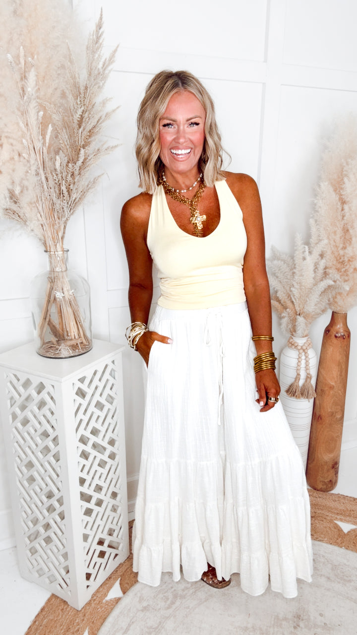 The Skye Halter Tank Top-Yellow