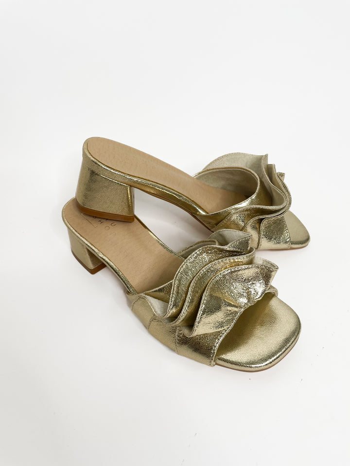 Frances Heel Sandal-Gold