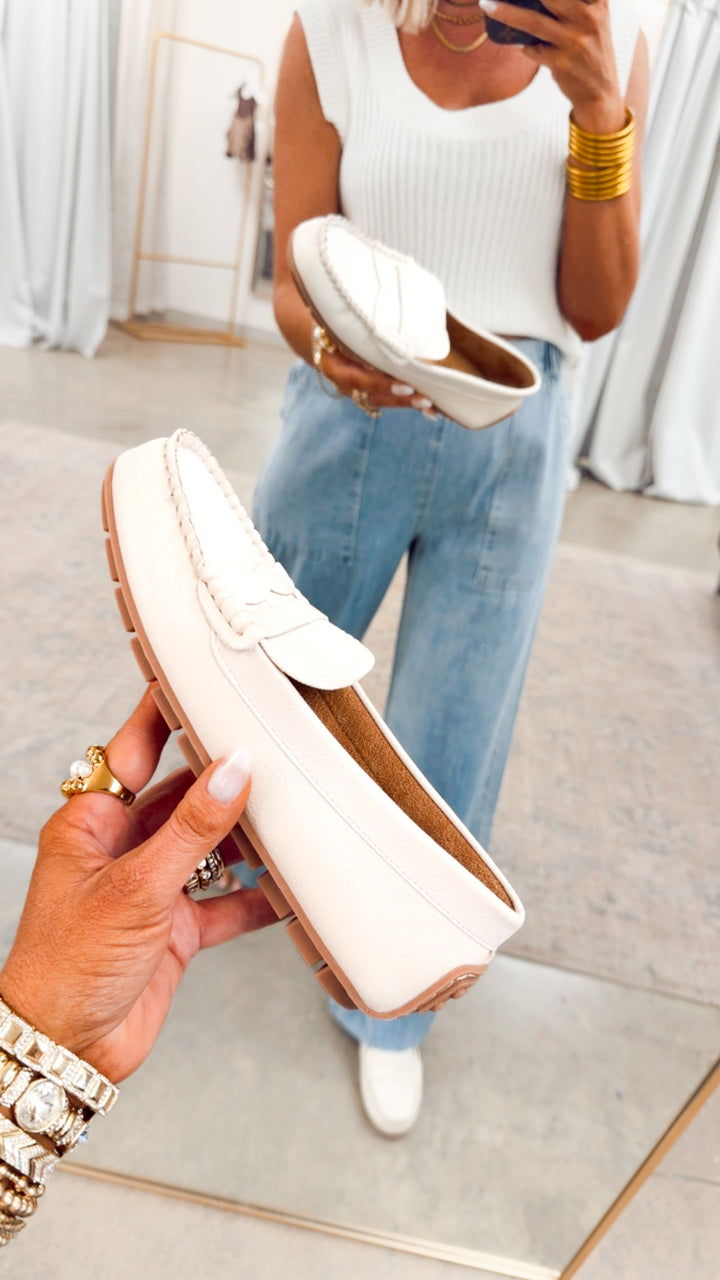 Corkys Penny For Your Thoughts Loafers-Ivory Pebble