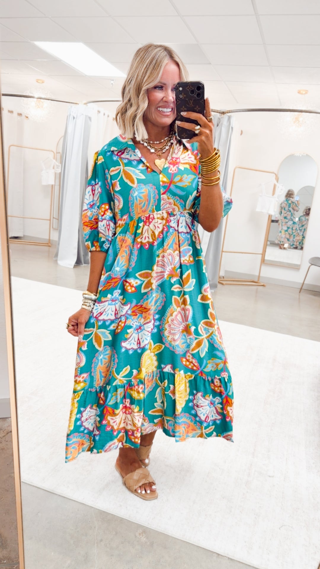 The Vespera Paisley Midi Dress