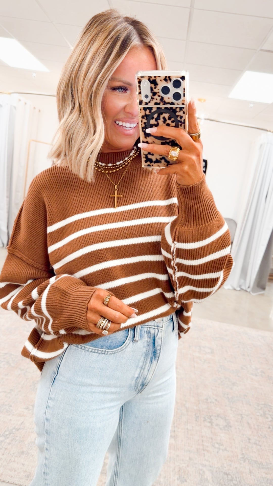 The Camel Stripe Pullover