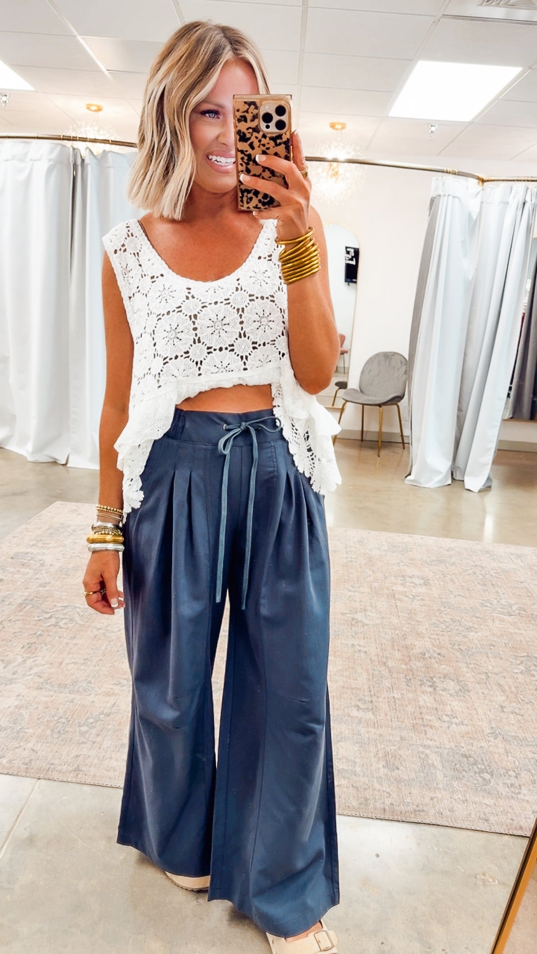 Mystic Crochet Tank Top-White