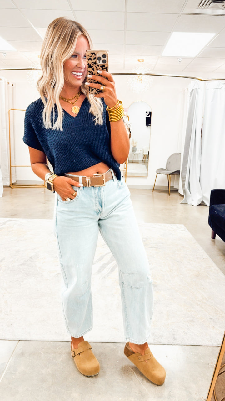 Sonoma Sweater Top-Navy