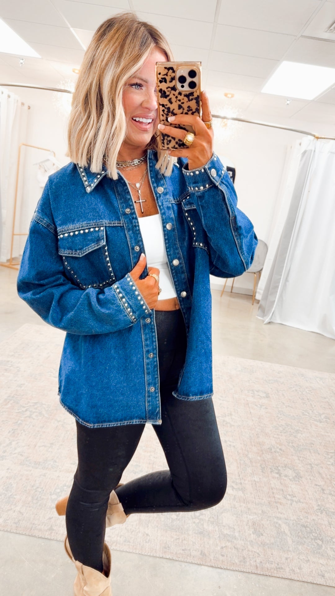 Savannah Studded Denim Jacket