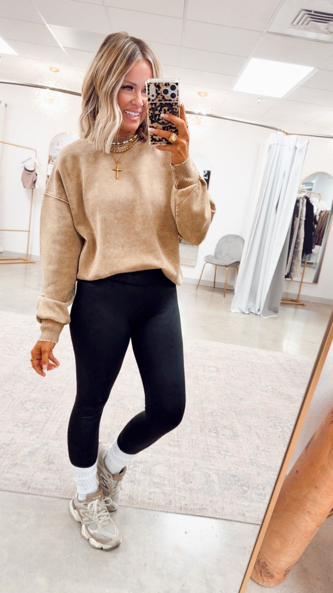 Camel Acid Washed Pullover