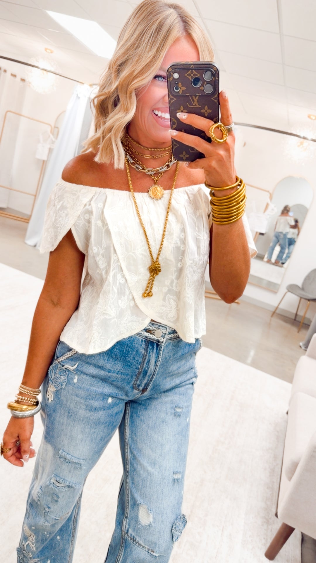 The Sable Embroidered Top-Natural