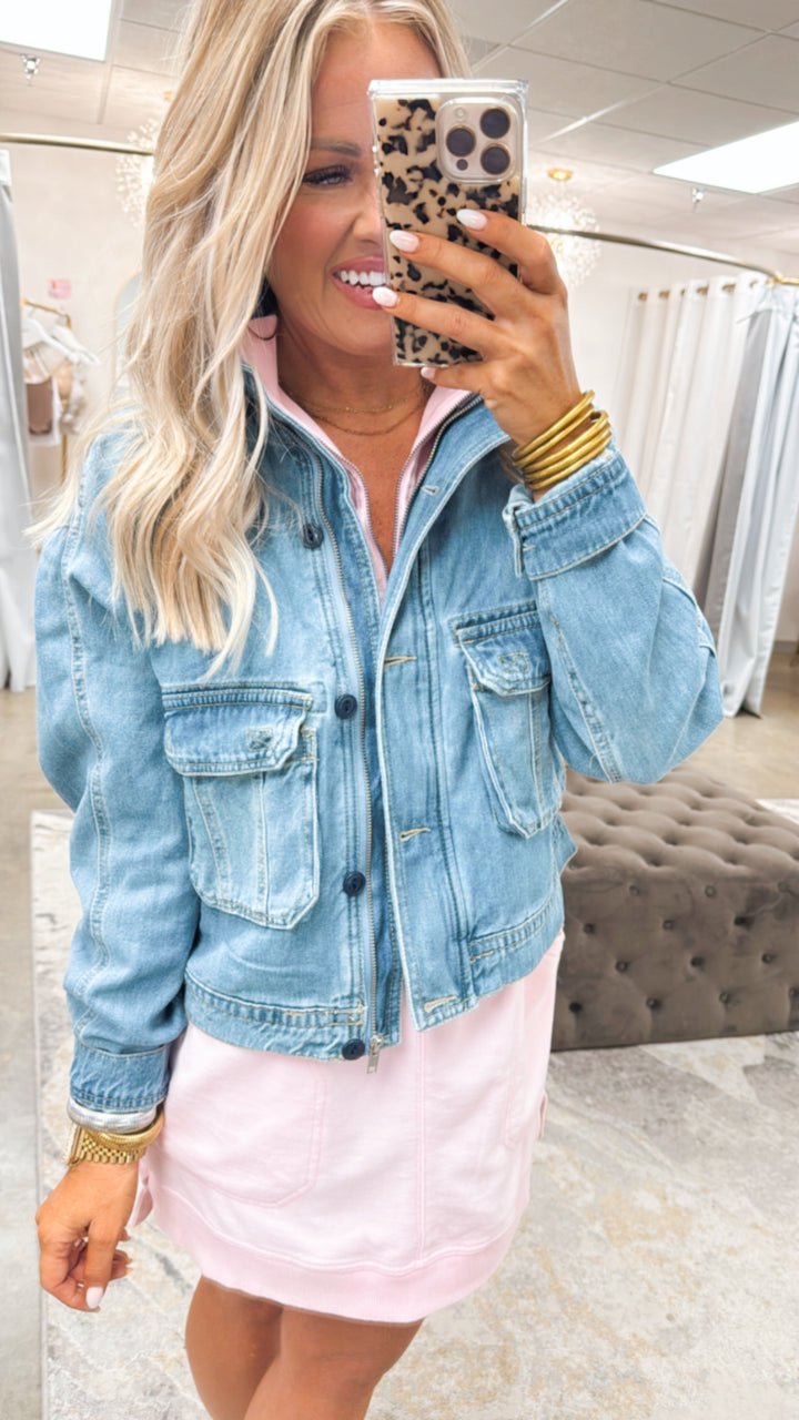 Risen Chic Pocketed Denim Jacket