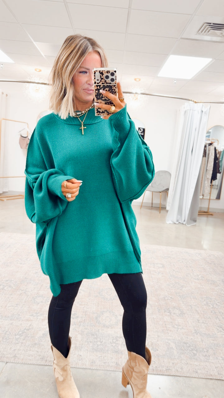 Forest Chill Mock Neck Sweater