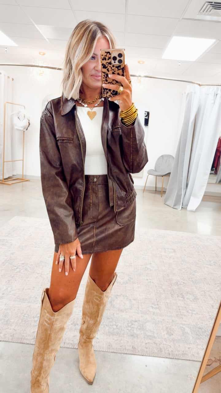 Roasted Vinyl Leather Jacket