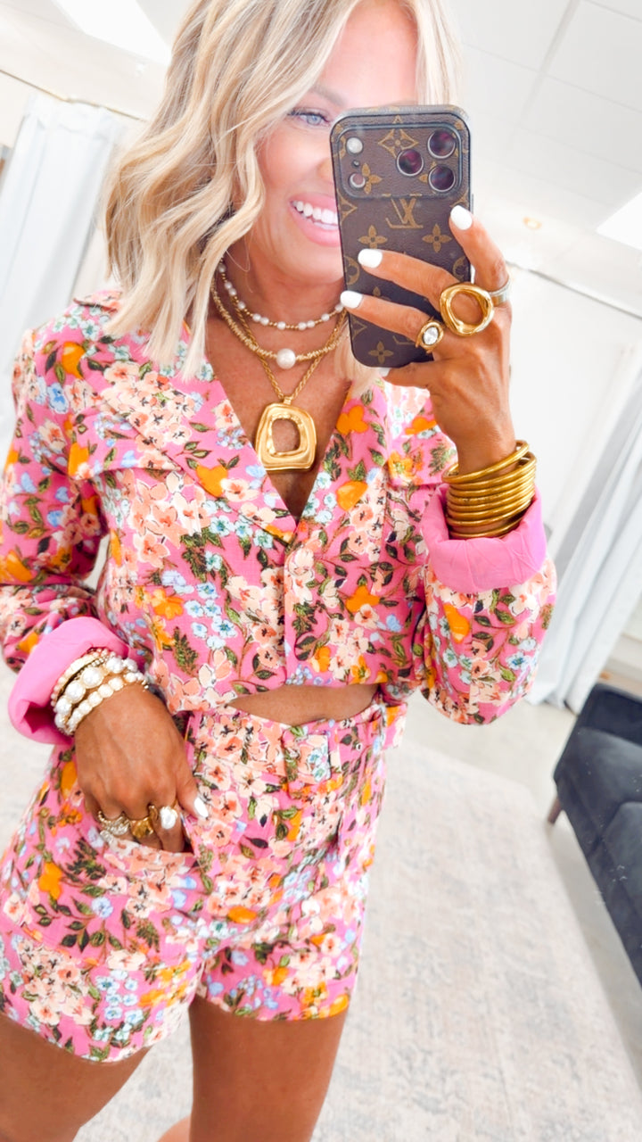 The Camellia Bloom Blazer Top