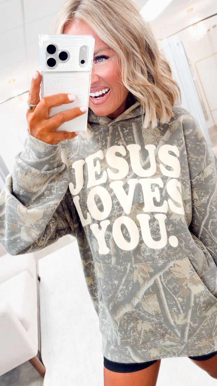 Jesus Loves You Camo Hoodie