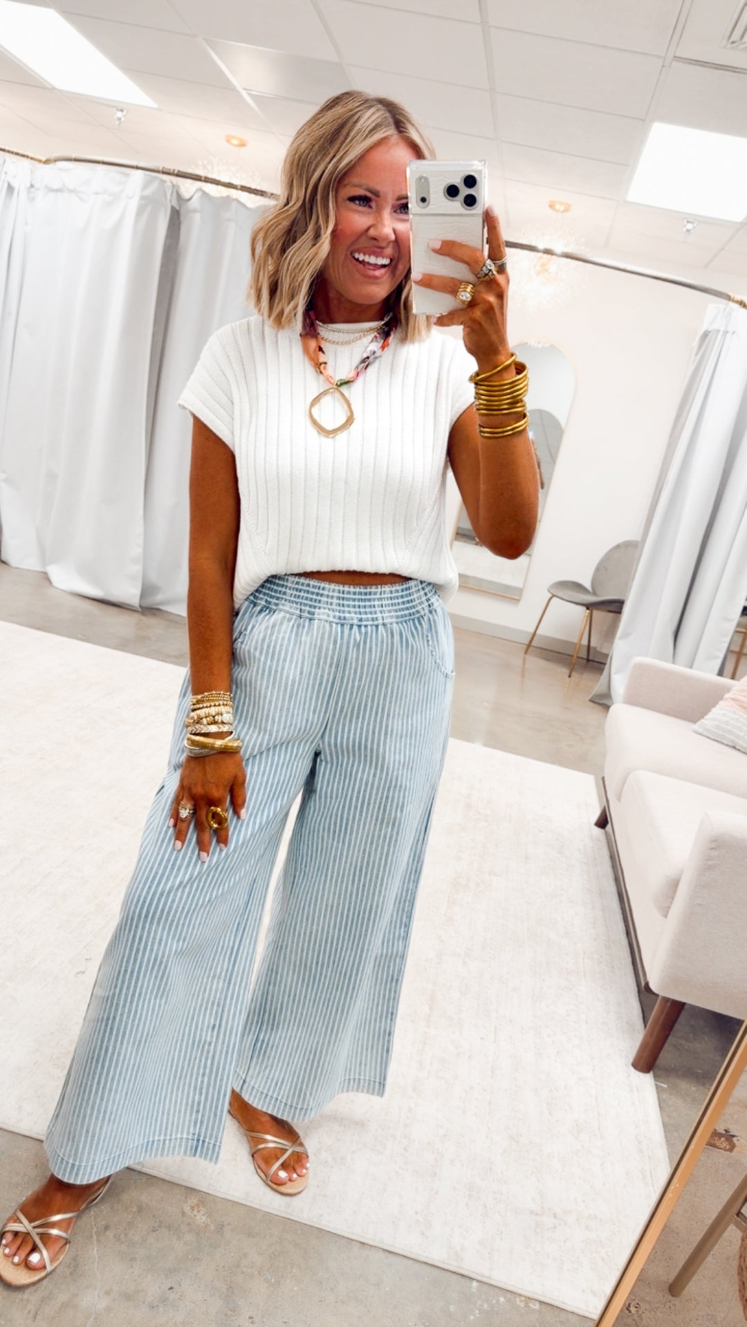 The Verity Stripe Denim Pants